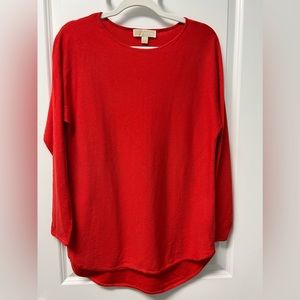 NWOT Michael Kors Crimson Red Knit Pullover Sweater Size S